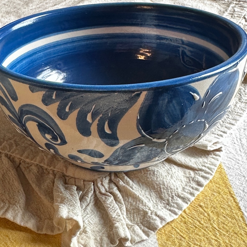 Spain Cardoba Blue and White Ceramic Bowl